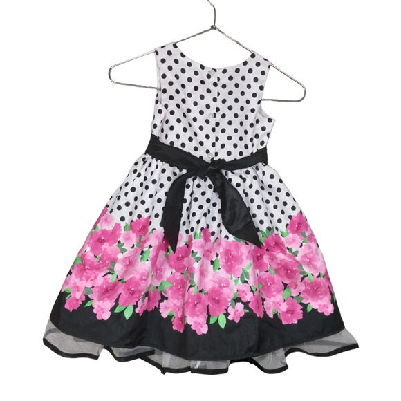 Holiday Editions Puffy Sunday Dress Size Small Polka Dot Floral - Picture 2 of 7